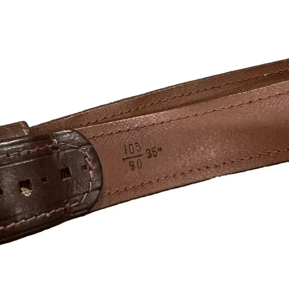 De Vecchi Brown Pierced Leather Belt 36